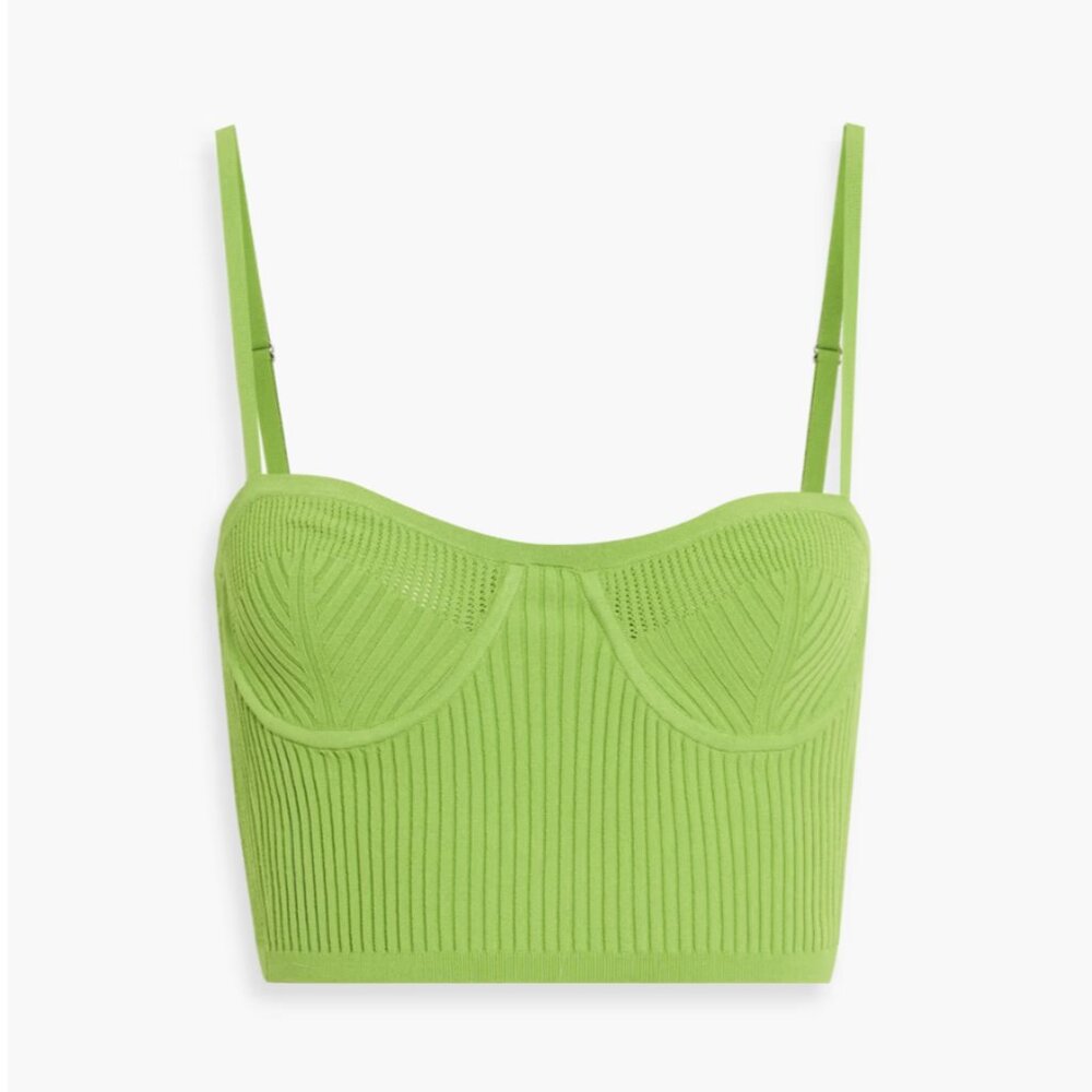 Helmut Lang Ribbed-knit underwired top